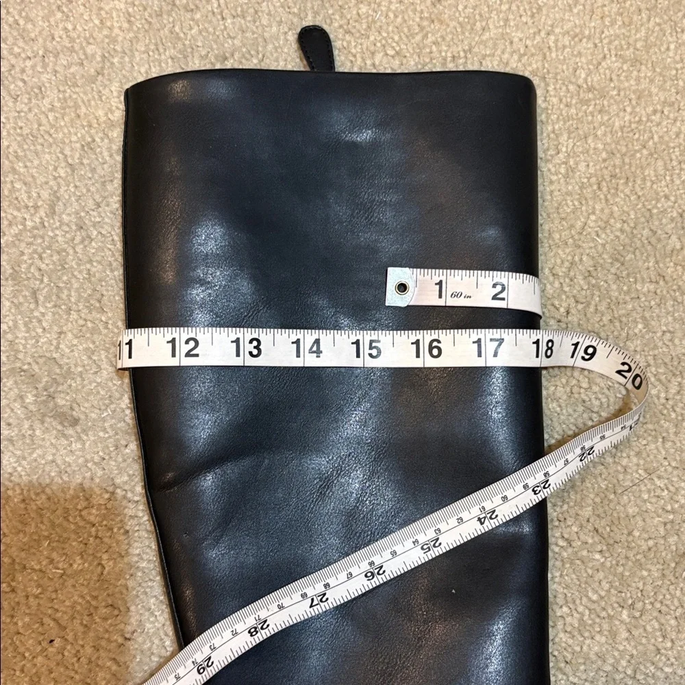 AEROSOLES Black Faux Leather Tall Boots-Size 8